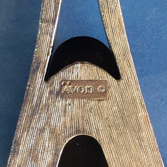 Vintage 1970’s Avon Silver Necklace with Ebony Teardrop Pendant - Picture 8 of 16